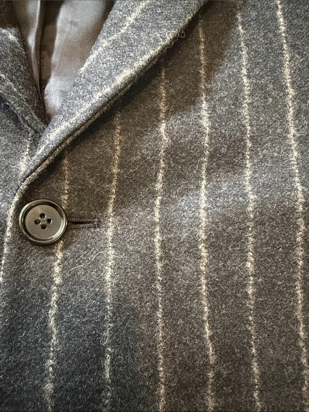 Acne Dark Gray Pinstripe Wool Blazer Size 48 XL